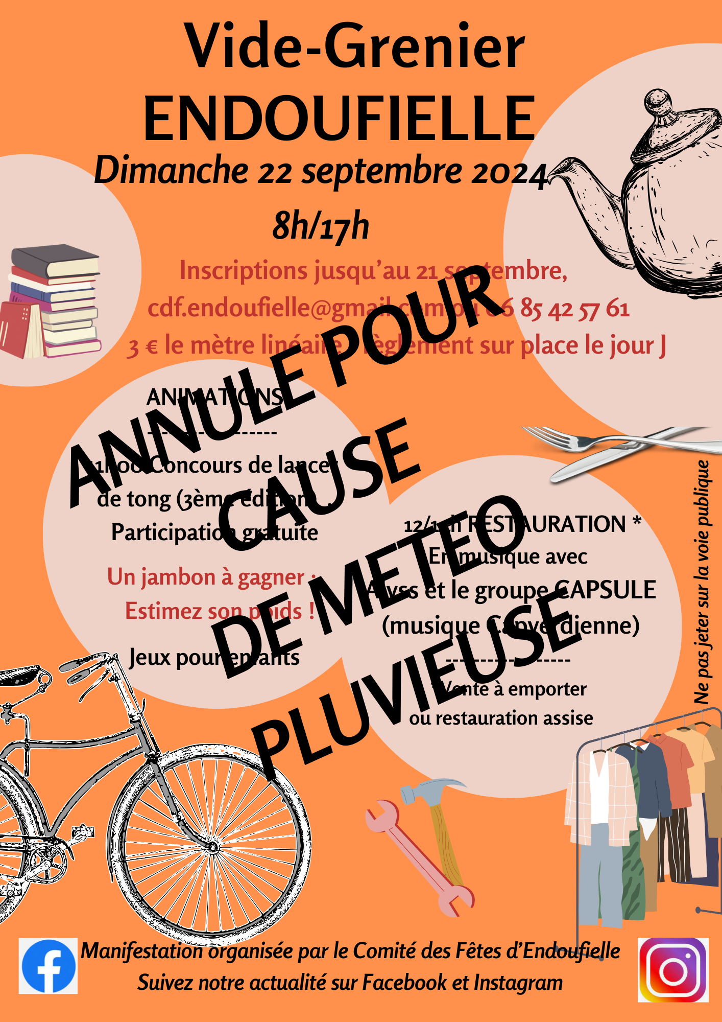 Annulation Vide grenier Endoufielle