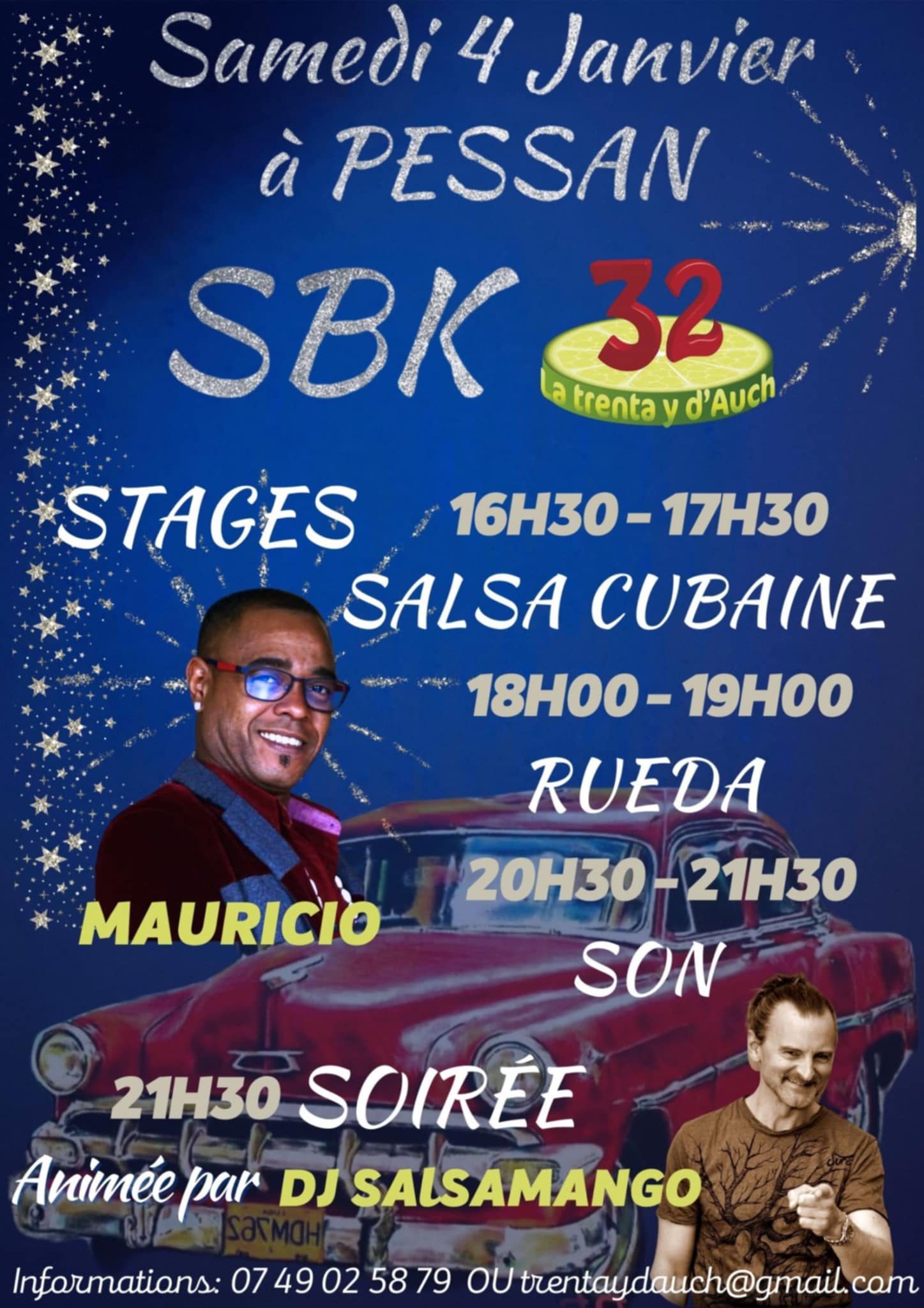 Stages avec Mauricio OROCENO LAGUNA & Soirée avec DJ Gilles SALSAMANGO