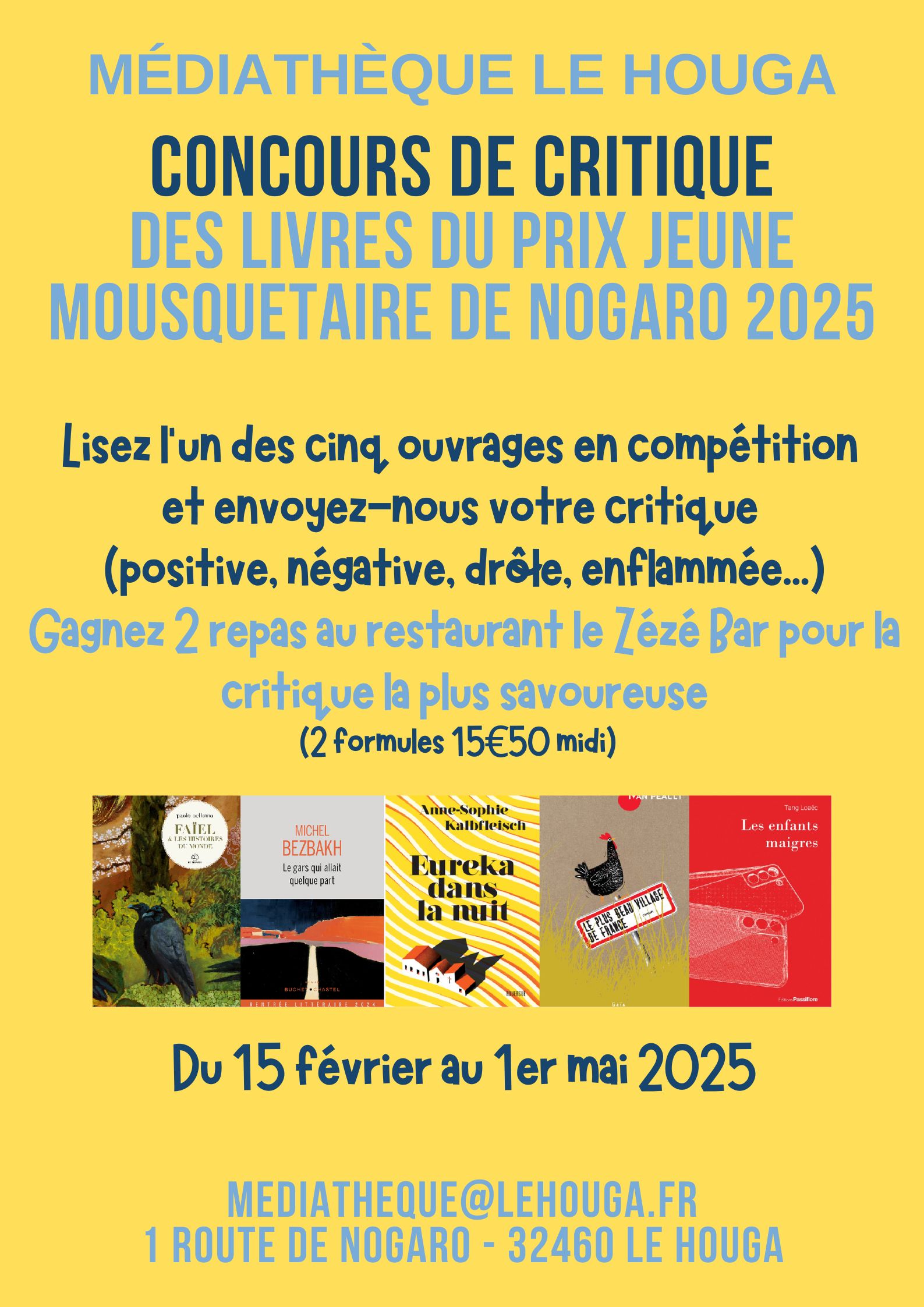 Concours de critique – Prix Jeune Mousquetaire