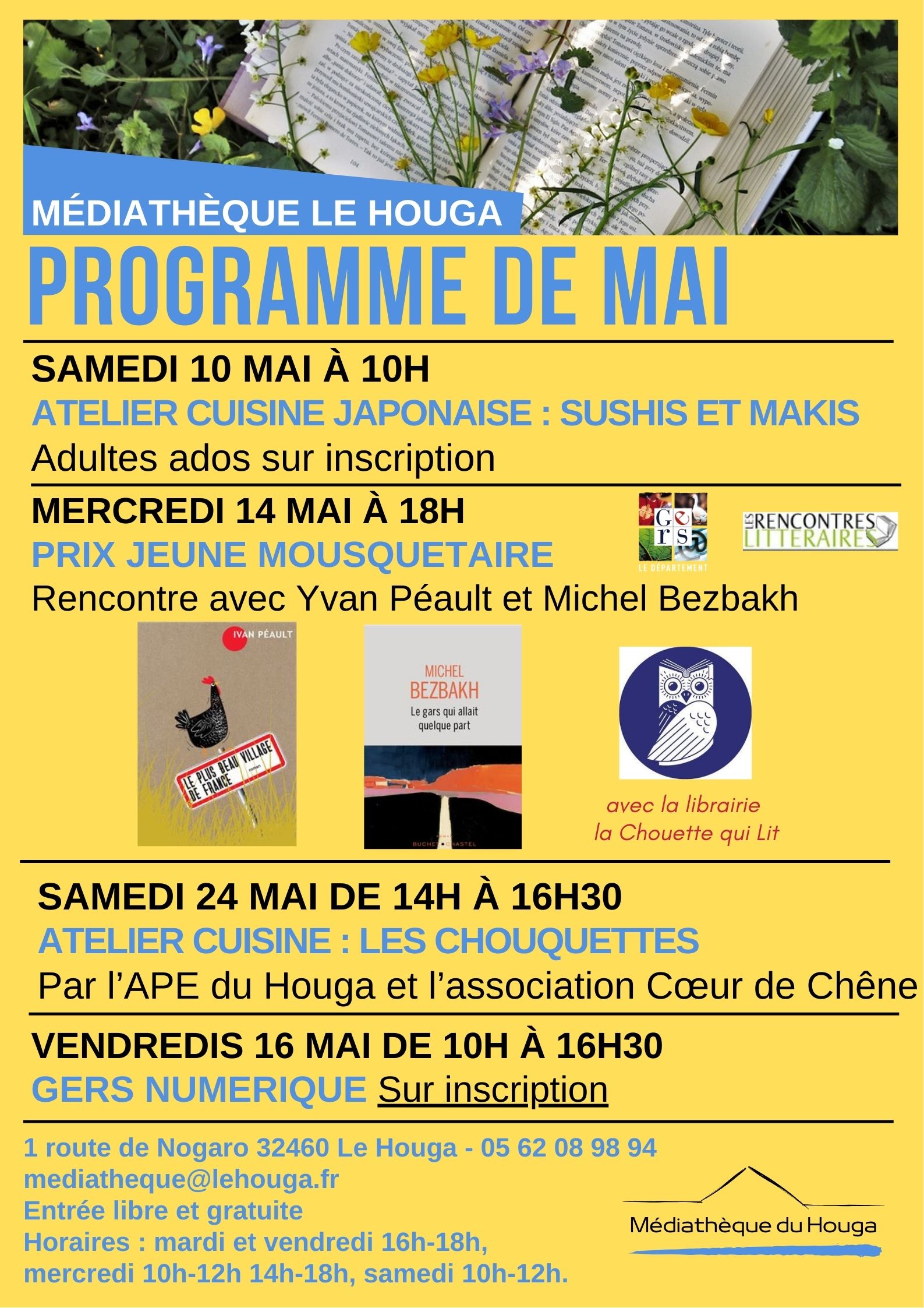 Les rendez-vous du mois de Mai à la médiathèque