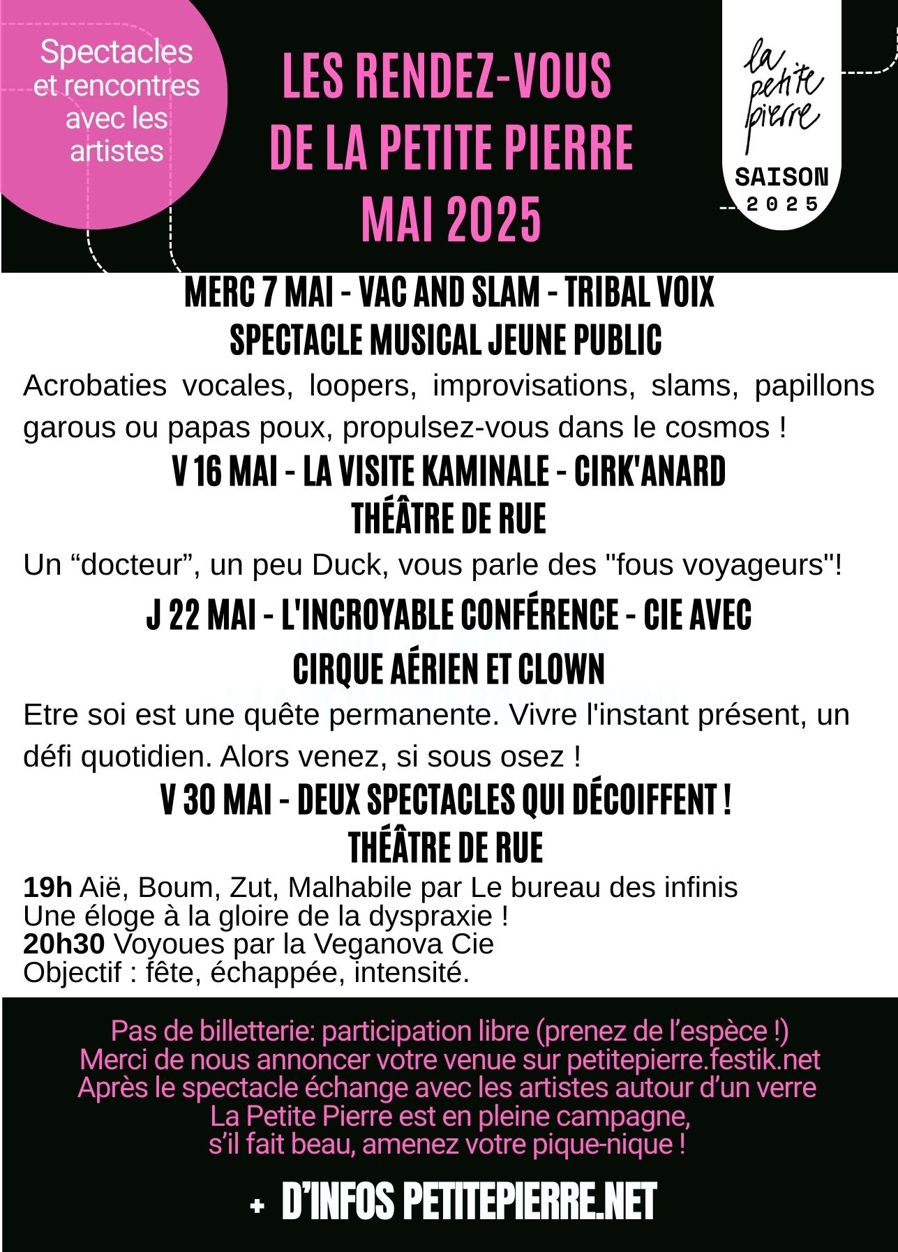 Rendez-vous en mai à la Petite Pierre