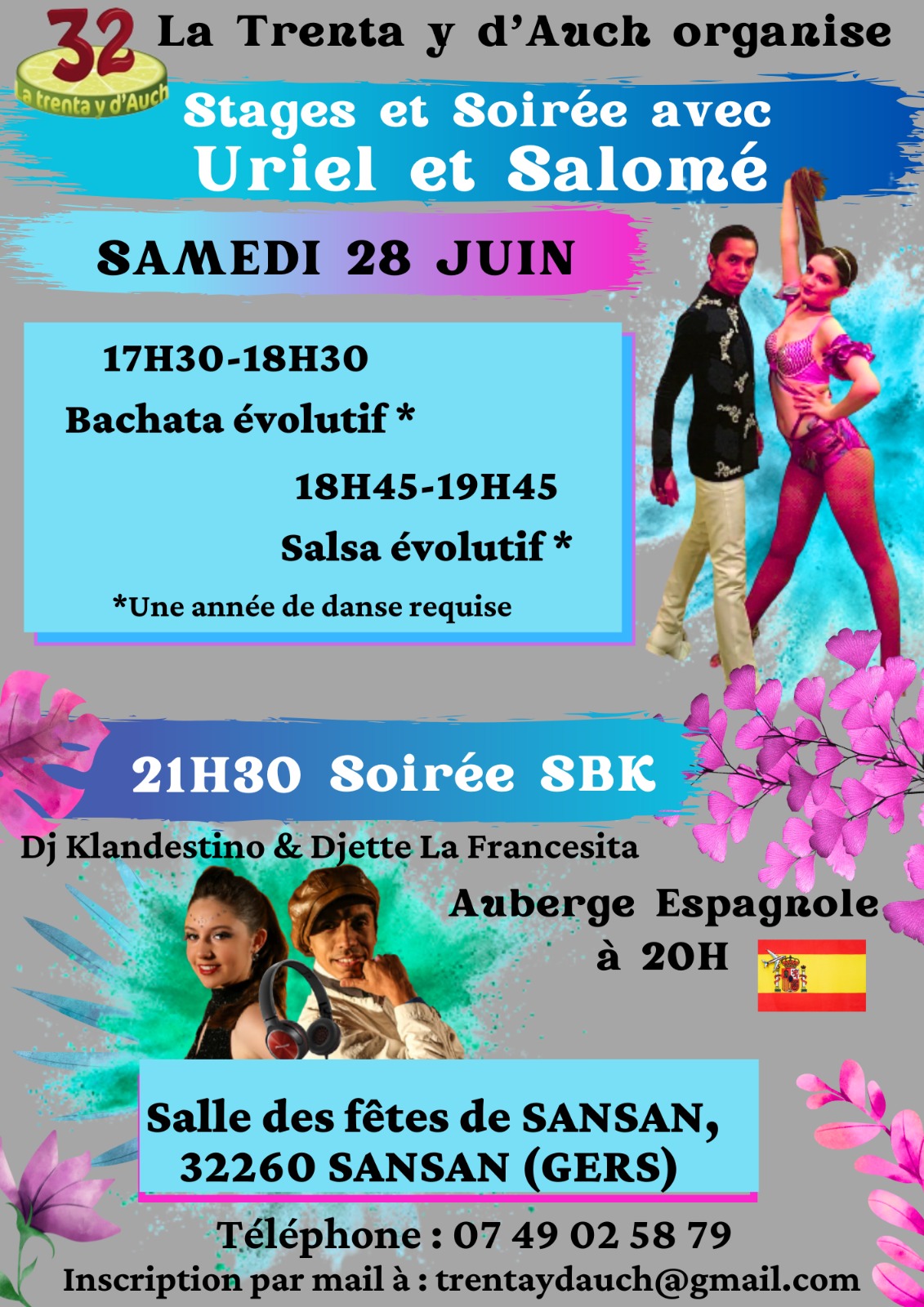 Événement Stages et soirée avec Uriel et Salomé