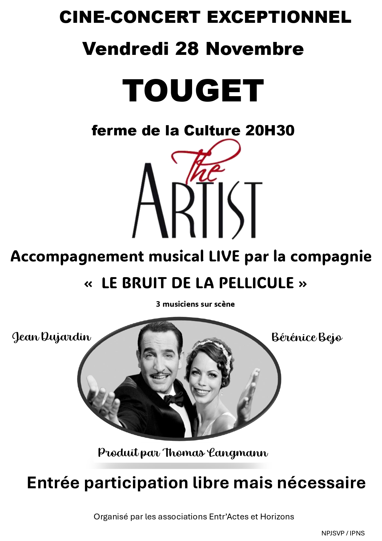 Ciné-concert exceptionnel “THE ARTIST”