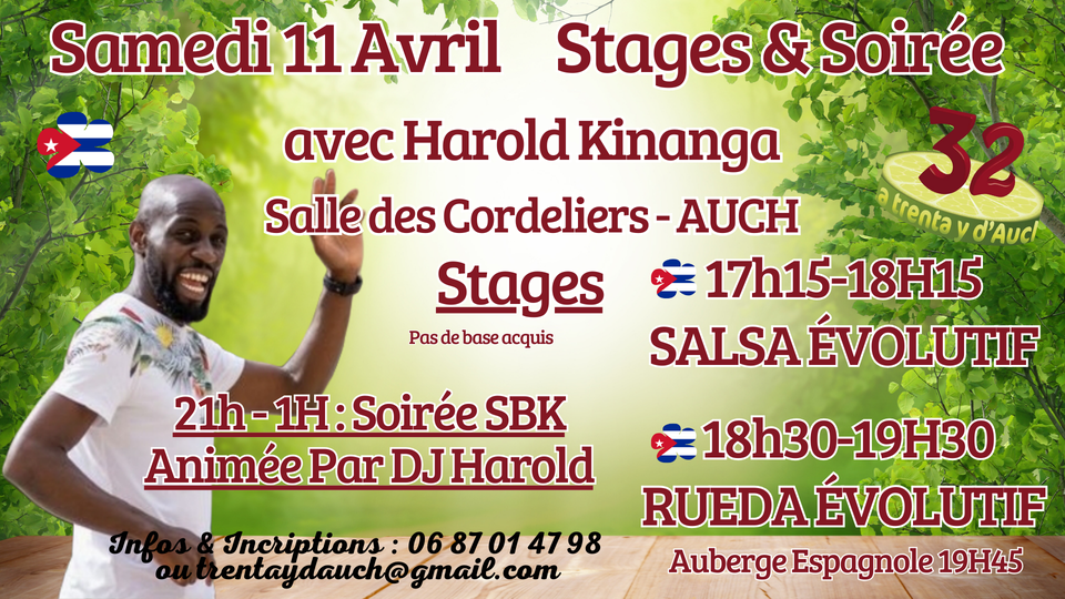 Stages et Soirée avec Harold Harold Kinanga