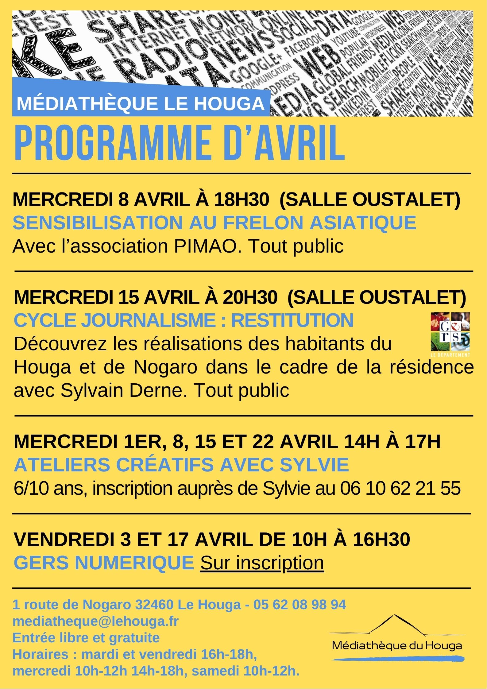 En avril à la médiathèque du Houga