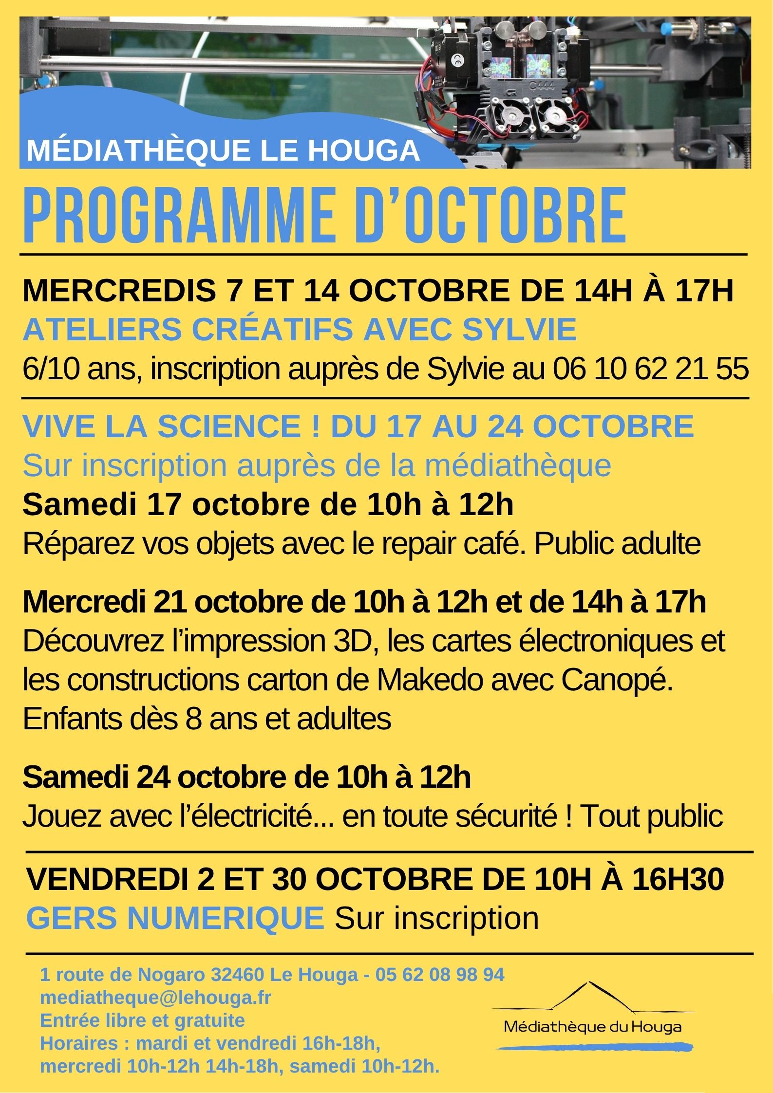 Médiathèque du Houga – Octobre 2026