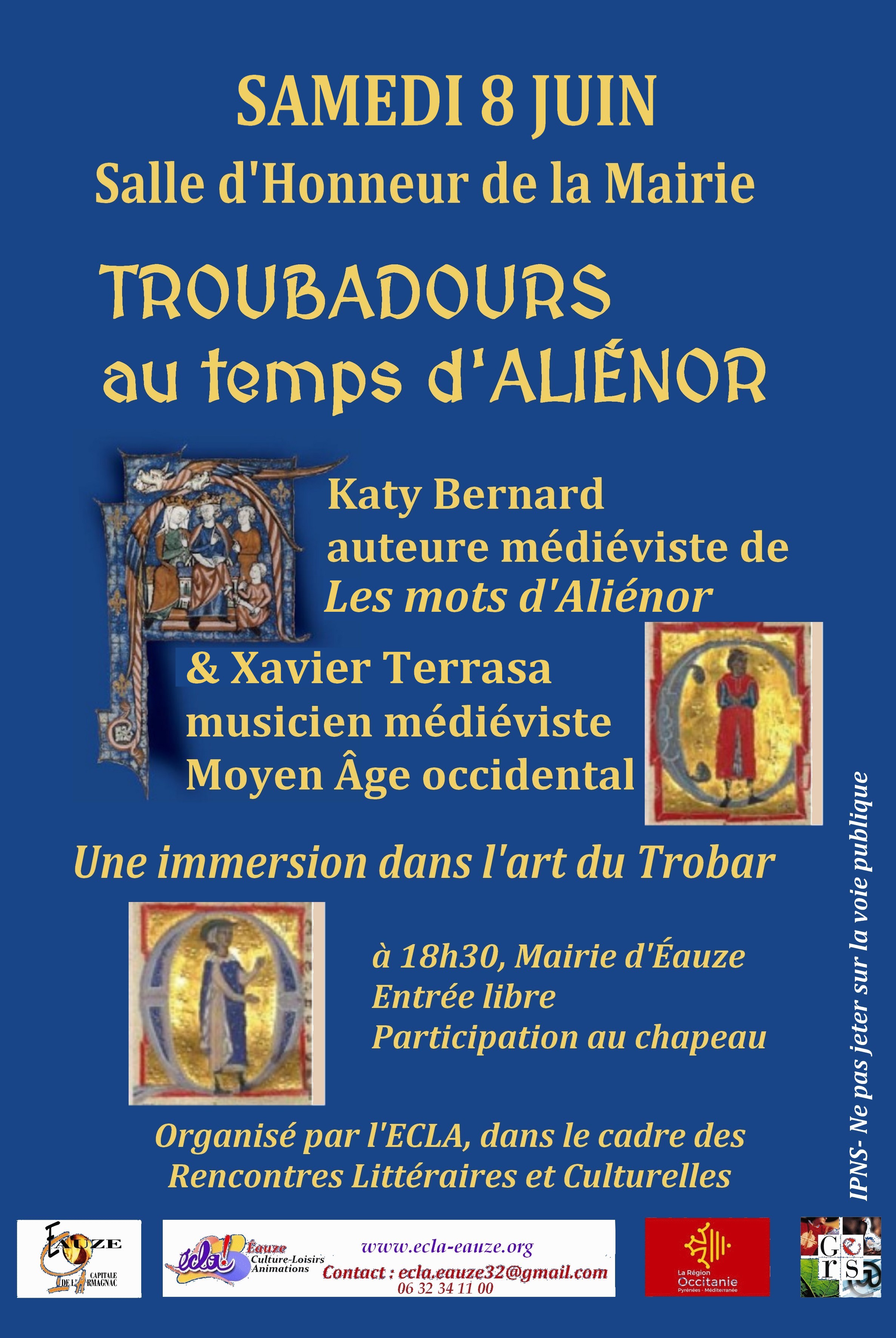 CONFERENCE MUSICALE “LES TROUBADOURS AU TEMPS D’ALIENOR”