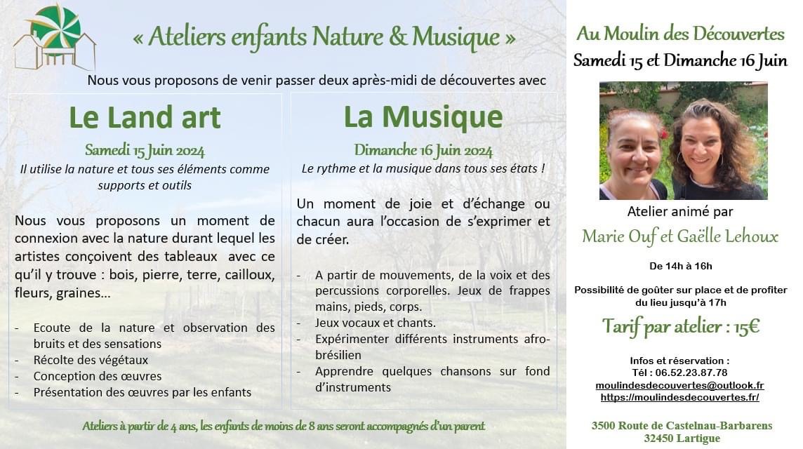 Ateliers enfants nature et musique