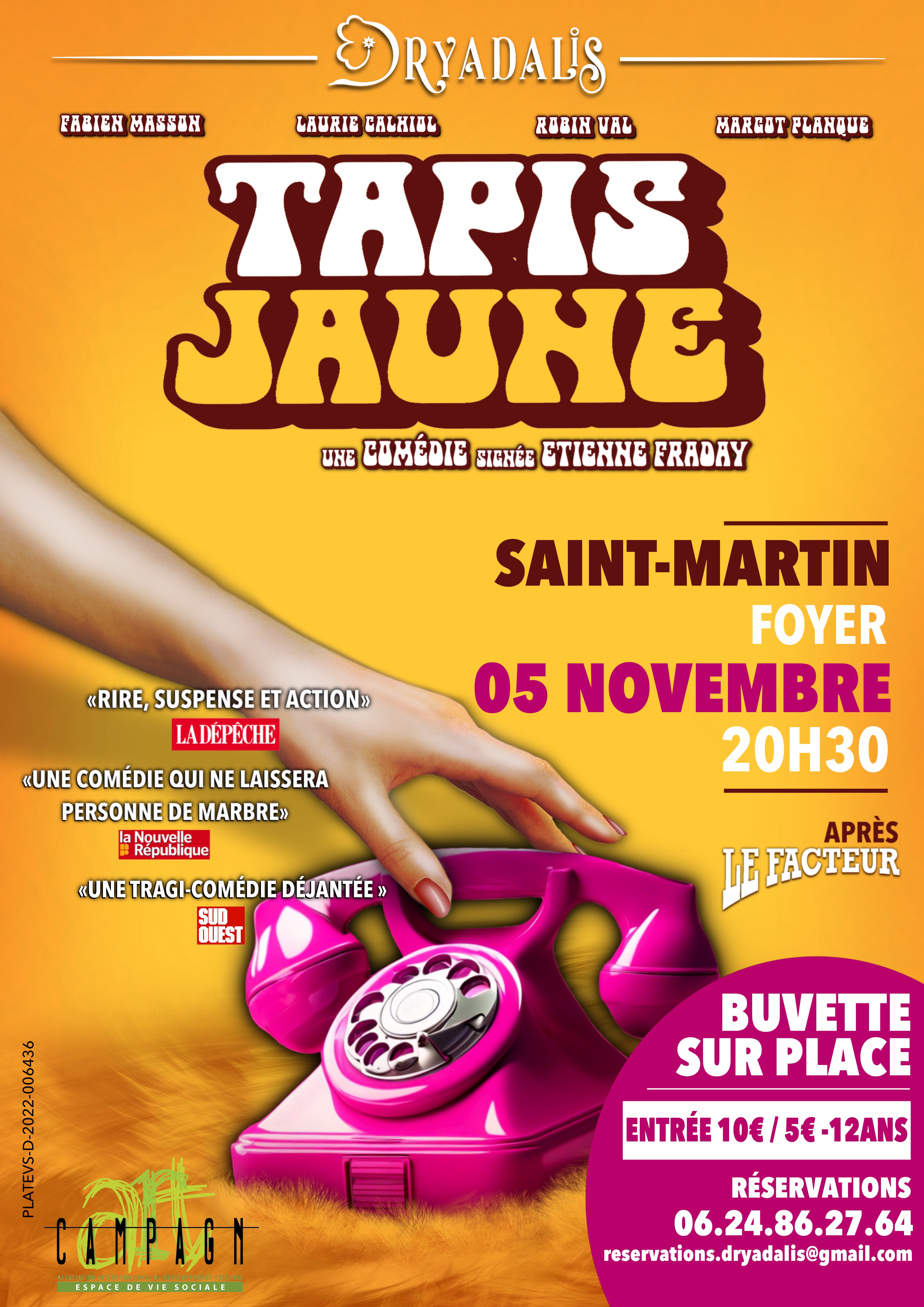 Comédie TAPIS JAUNE par Etienne Fraday