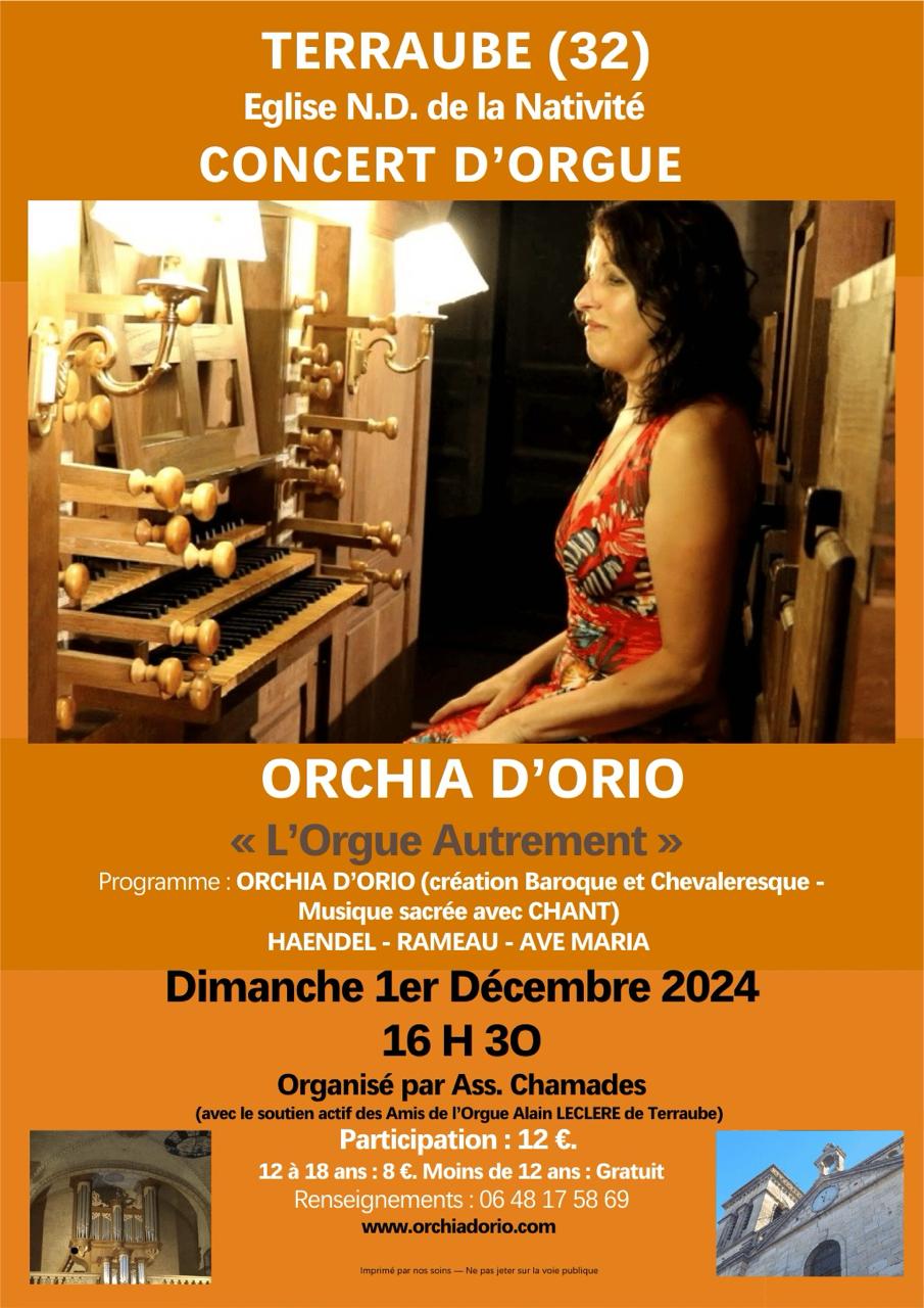 Concert L’ORGUE AUTREMENT par Orchia d’Orio, créations baroques et chevaleresques