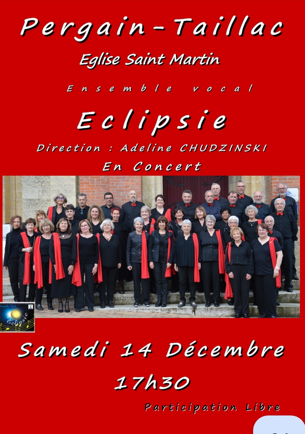 Concert de l’Ensemble Vocal ÉCLIPSIE à Pergain-Taillac