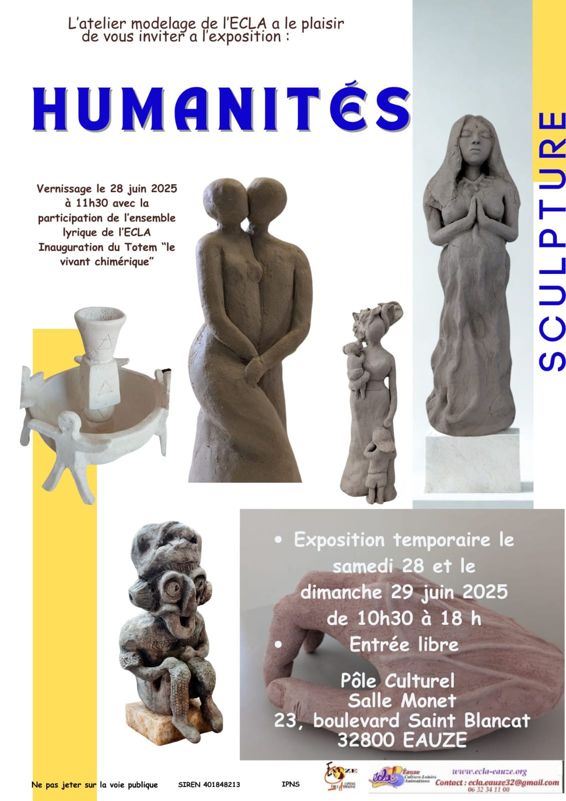 VERNISSAGE EXPOSITION MODELAGE ET TOTEM