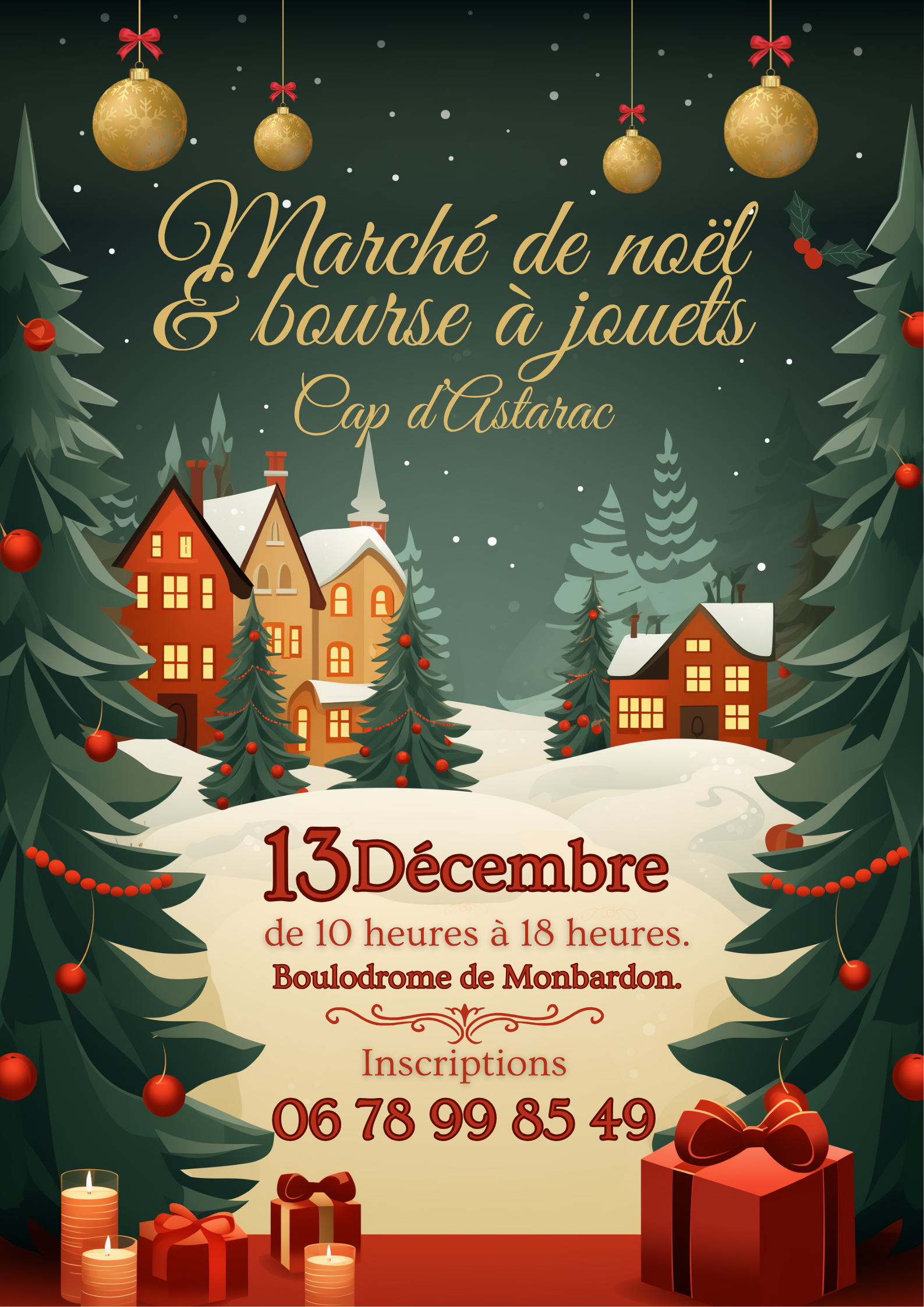 Marché de noël et bourse à jouets à Monbardon-Cap d’Astarac.
