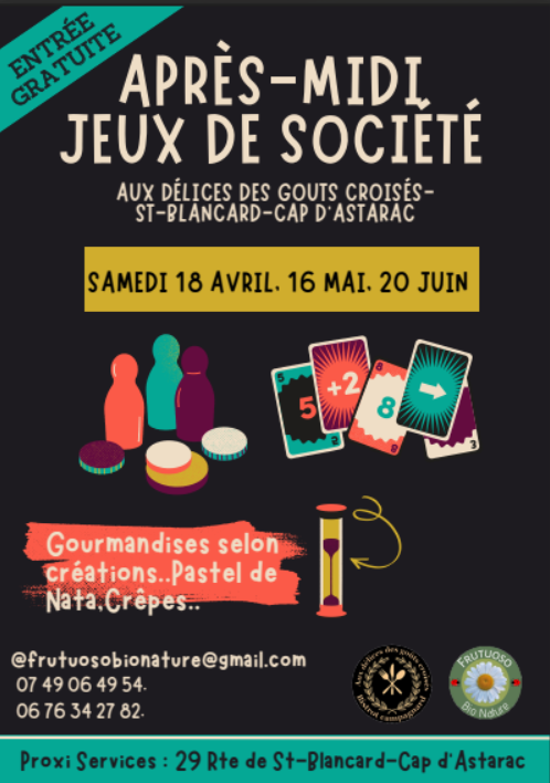 Proxi de St-Blancard-Cap d’Astarac-Après-midi jeux de société