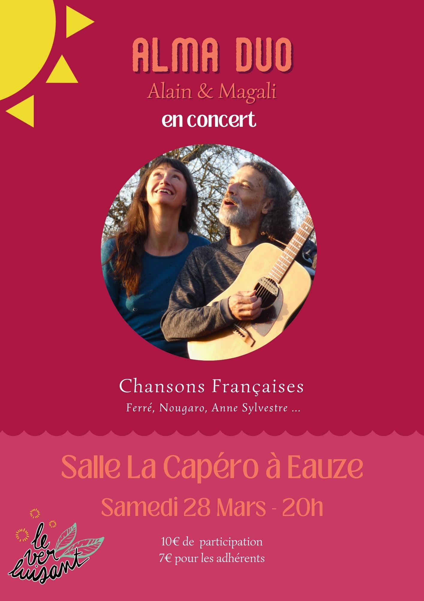 Concert Chansons françaises samedi 28 mars 20h