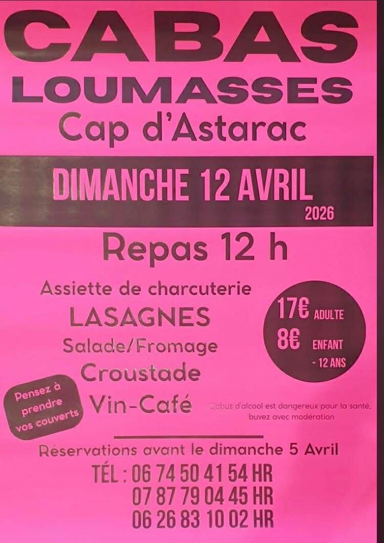 Cabas-Loumasses-Cap d’Astarac-Repas du comité,12 avril.