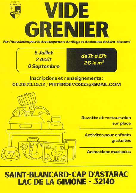 St-Blancard-Vide grenier à la base de loisirs